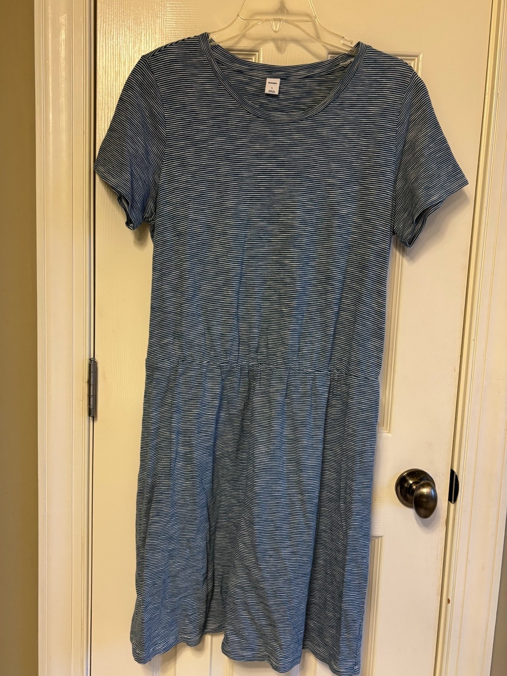 Old Navy Blue Striped Short-Sleeve Knit Dress